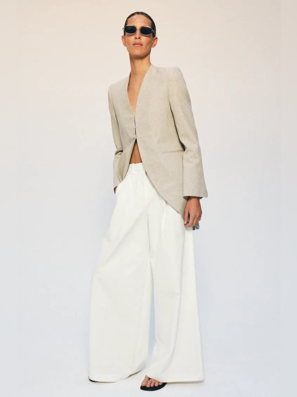 Zara ZW COLLECTION LONG STRIPED BLAZER